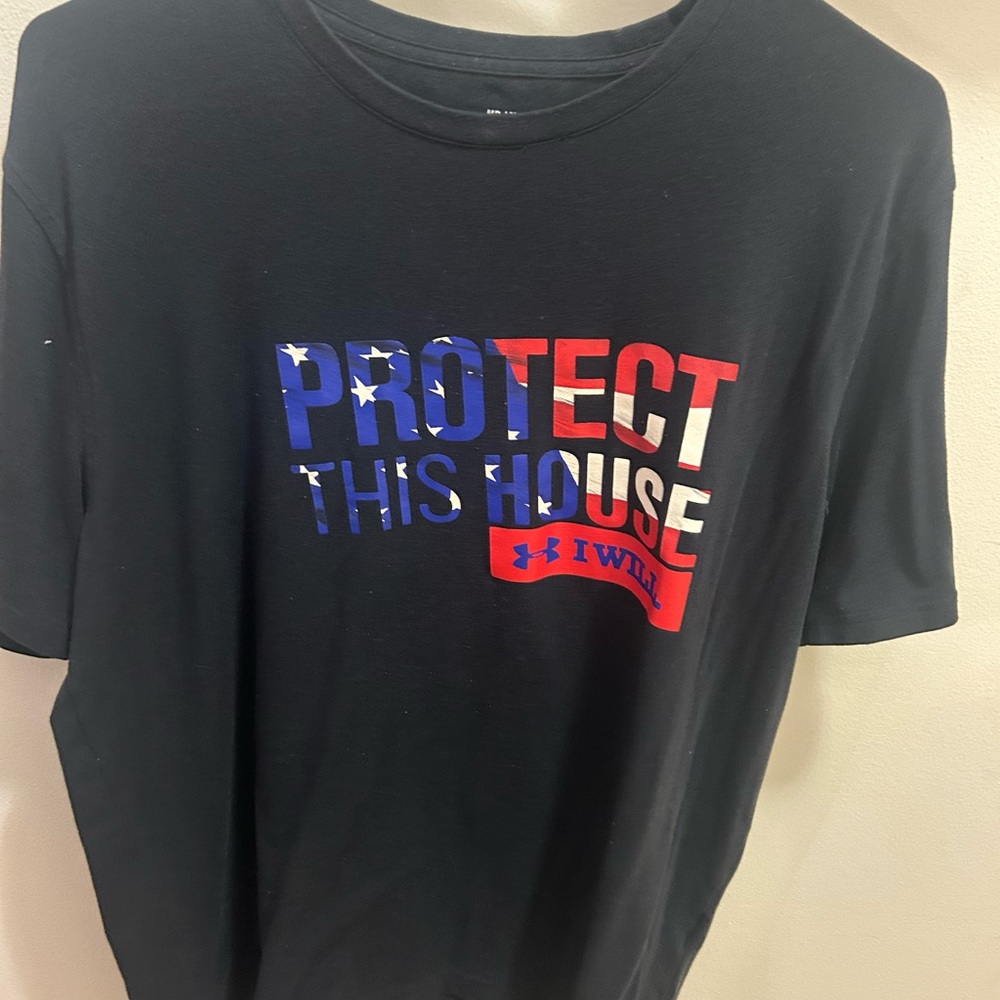 Under Armour Black Tee with Patriotic Graphic